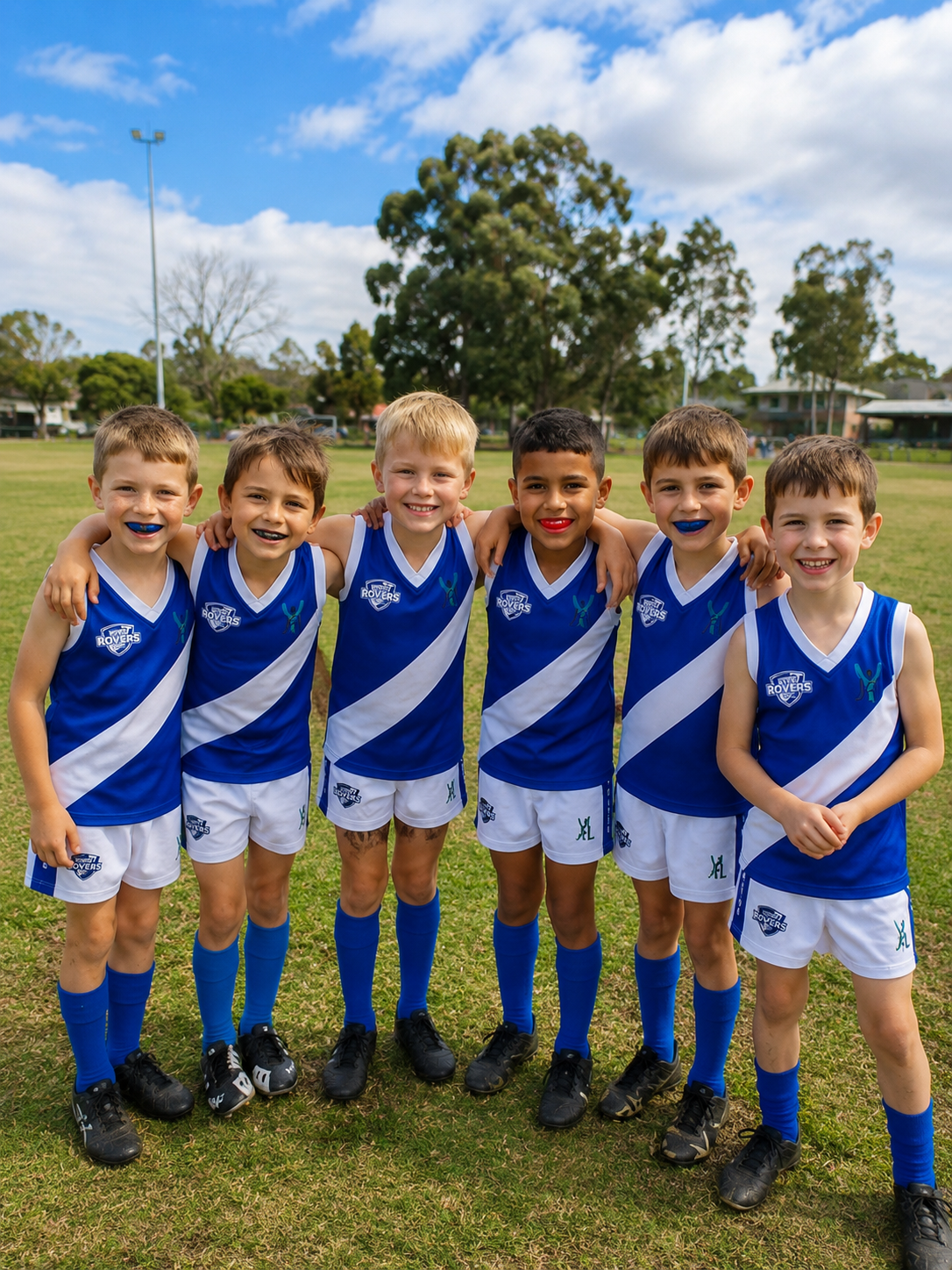 Junior AFL team after game